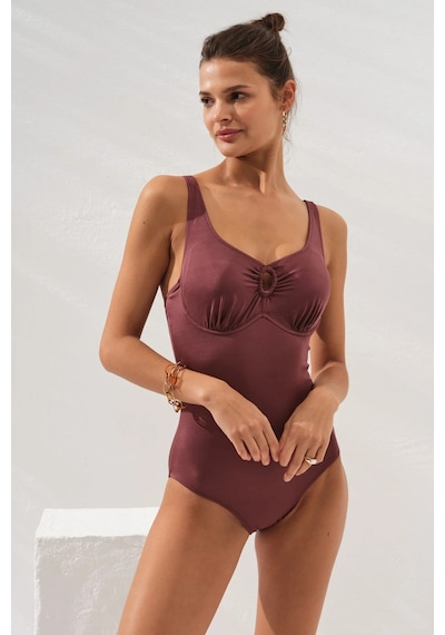 Pierre Cardin Riva Balenli Büyük Beden Mayo Toffee 231129 Toffee