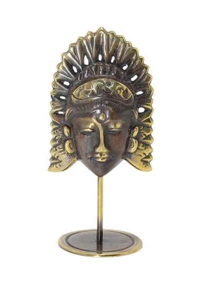 Masaüstü Pirinç Buddha Mask Figür