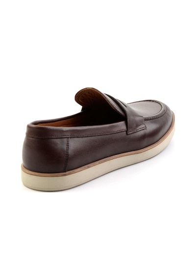 Bambi Kahve Hakiki Deri Erkek Loafer Ayakkabı E01054171341 Kahve
