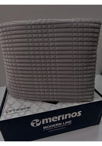 Merinos Modern Line 2 Parça Battaniye Seti - Antrasit