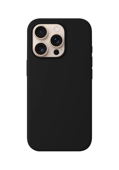 Apple iPhone 16 Pro Max Uyumlu İçi Kadife Kaplamalı Silikon Kılıf Airline Serisi Siyah