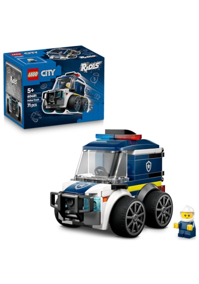 LEGO® City Araçlar – Polis Kamyonu 60481 - 5 Yaş Üzeri Çocuklar için Polis Memuru Minifigürü İçeren Oyuncak Yapım Seti (71 Parça)