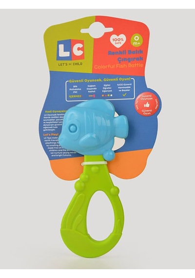 Let's Be Child Renkli Balık Çıngırak Yeşil Yeşil