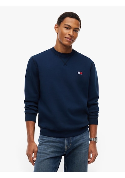 Tommy Hilfiger Tjm Reg Badge Crew Ext Erkek Mavi Sweatshirt - Dm0dm23607