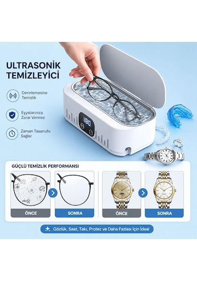 Hymark Ultrasonik Temizleyici Gözlük Takı Temizleme Makinesi 220v Dijital Ultrasonik Yıkama Cihazı