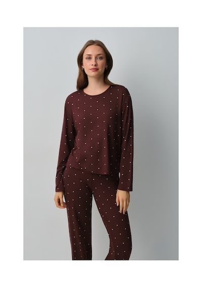 Suwen Meloni Spor Pijama Takımı Wsh1051014691 Kahverengi