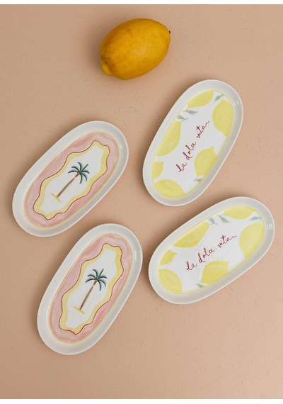 Marka Italian Summer Oval Servis Tabağı 4lü 17 Cm Çok Renkli