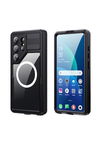 Samsung Uyumlu Galaxy S26 Ultra Kılıf 360 Ön Ve Arka Koruyucu Kapak Su Geçirmez 1-1 Silikon Zırhlı Kapak Siyah