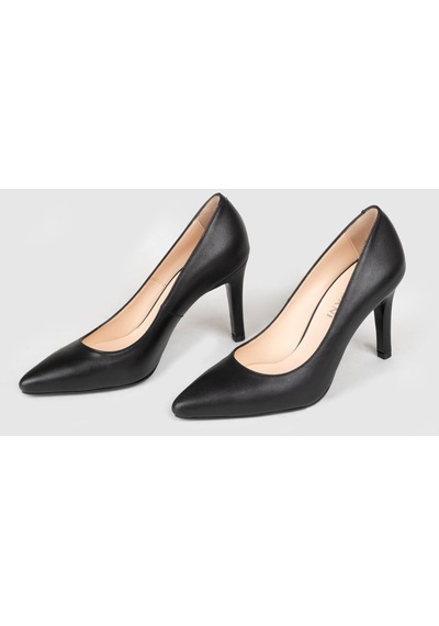 Cabani Kadın Hakiki Deri Siyah İnce Topuklu Stiletto-siyah Siyah