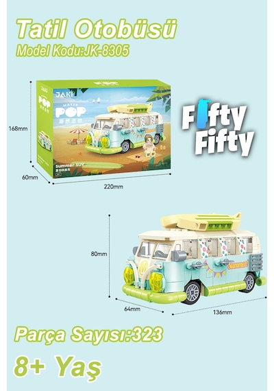 Jaki Maker Pop Tatil Otobüsü -jk8305 323 Parça Oyuncak Yapım Seti