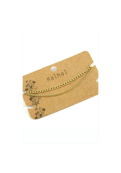 Çift Zincirli Lüks Çelik Halhal-sarı N145 Çok Renkli 06554858
