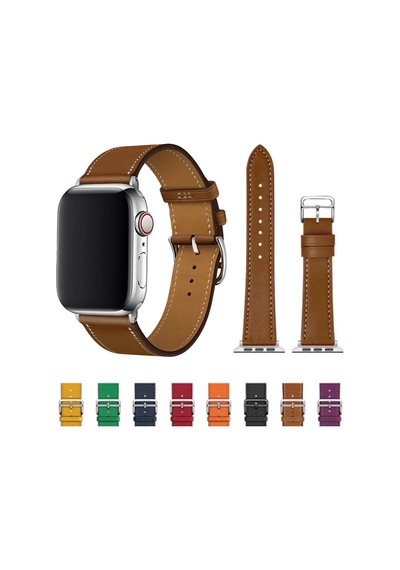 Ally Apple Uyumlu  Watch 7-8 45 MM6-5-4 44 MM Single Coil Deri Kayış Kordon