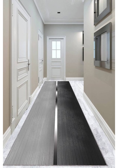 Antrasit Kaymaz Modern Kesme Rulo Özel Ölçülü Yolluk Ar1411n11