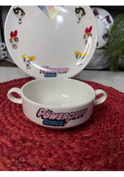 7 Parça Power Puff Girl Model Çocuk Bebek Yemek Takımı Beslenme Seti Çok Renkli