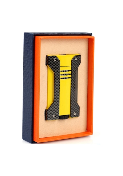 Conquistador Tek Torch Pürmüz Karbon Sarı Defi Extreme Dizayn Metal Puro Çakmağı Cnq-021