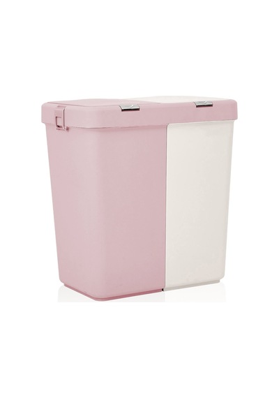 Duo Laundry Çamaşır Sepeti - Pembe / Beyaz - 80 Lt Çok Renkli