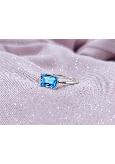 Sirius Oktagon Kesim Mavi Topaz Taşlı Nerissa Yüzük 0802r0053