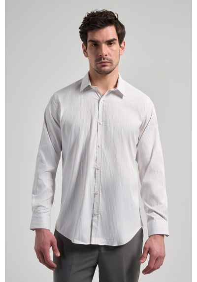 İmza Beyaz Uzun Kol Desen Yarım İtalyan Yaka Cepsiz Esnek Classic Slim Fit Gömlek 1004245220 Badem Beyaz İmza Beyaz Uzun Kol Desen Yarım İtalyan Yaka Cepsiz Esnek Classic Slim Fit Gömlek 1004245220 Badem Beyaz