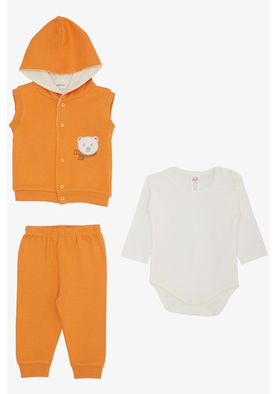 Breeze Erkek Bebek Zıbınlı 3 Lü Takım Sevimli Ayıcık Nakışlı Kapüşonlu 4 Ay-1 Yaş, Turuncu-turuncu Turuncu Breeze Erkek Bebek Zıbınlı 3 Lü Takım Sevimli Ayıcık Nakışlı Kapüşonlu 4 Ay-1 Yaş, Turuncu-turuncu Turuncu
