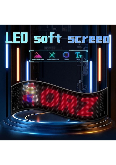 Büyük Boy 64 Cm X 12 Cm Matrix Panel Dijital Kayar Rgb Ekran Kum