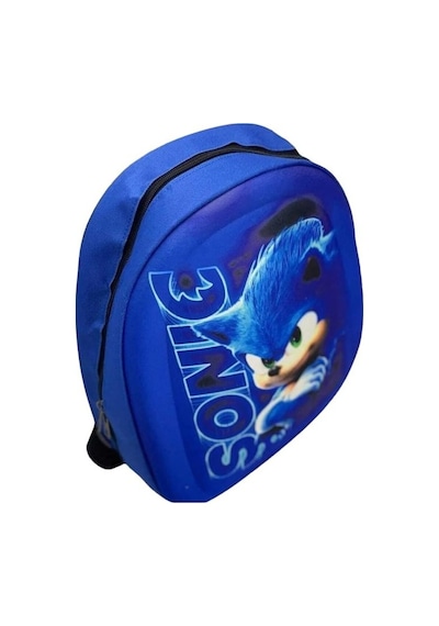 Kreş & Anaokulu Çocuk Sırt Çantası Kirpi Sonic Karakter 3-6 Yaş 5d Kabartmalı Kumaş Okul Çantası 30cm