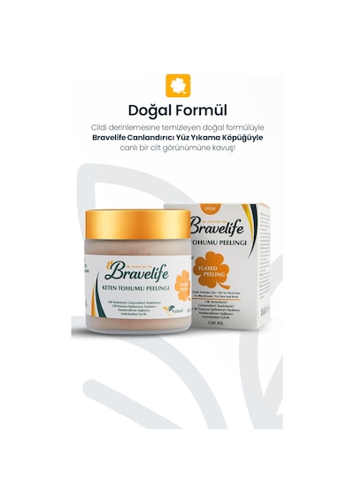Arındırıcı Gözenek Temizleyici Bitkisel Yağlar Pürüzsüz Cilt Pantheol Vegan Keten Tohumu Peeling 100 Ml