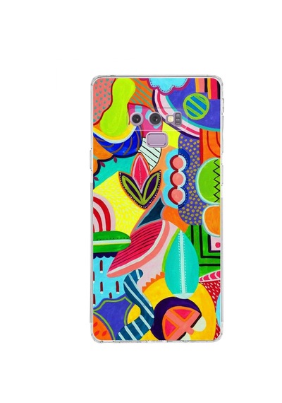 Samsung Galaxy Note 9 İle Uyumlu Retro Color 6 Kamera Korumalı Şeffaf Kılıf Şeffaf