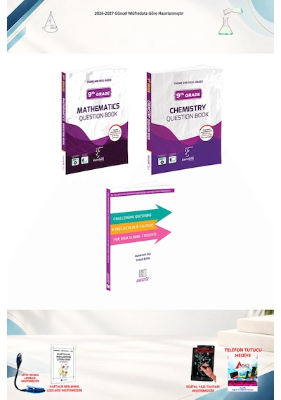 2026-2027 Karekök 9. Sınıf İngilizce Matematik, Kimya Ve Calculus 3'li Set