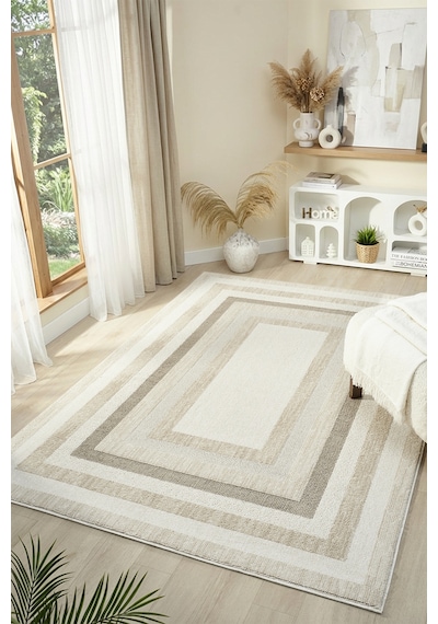 Mariesse Home Wool Serisi Bukleli Yumuşak Dokulu İskandinav Dokuma Halı 1083-krem