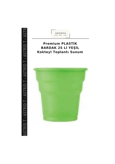 Premium Plastik Bardak 25 Li Yeşil Kokteyl Toplantı Sunum