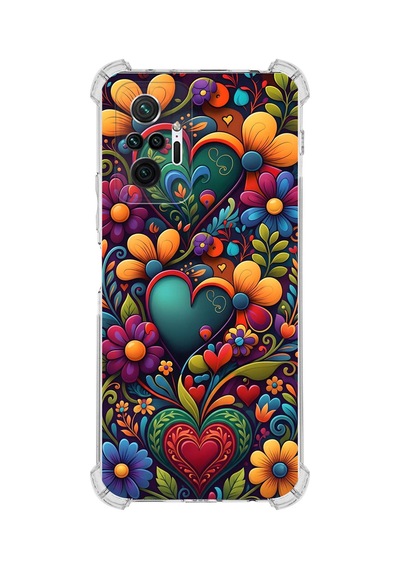 Printify Redmi Note 10 Pro 4g İle Uyumlu Düşlerin Dansı Serisi Çiçeklerin Dansı Tasarımlı Uv Baskılı Köşe Korumalı Antişok Kılıf Şeffaf