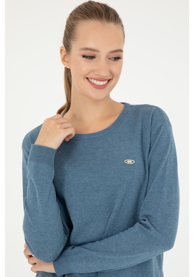 U.S. Polo Assn. Kadın Mavi Bisiklet Yaka Basic Kazak 50293510-VR251 U.S. Polo Assn. Kadın Mavi Bisiklet Yaka Basic Kazak 50293510-VR251