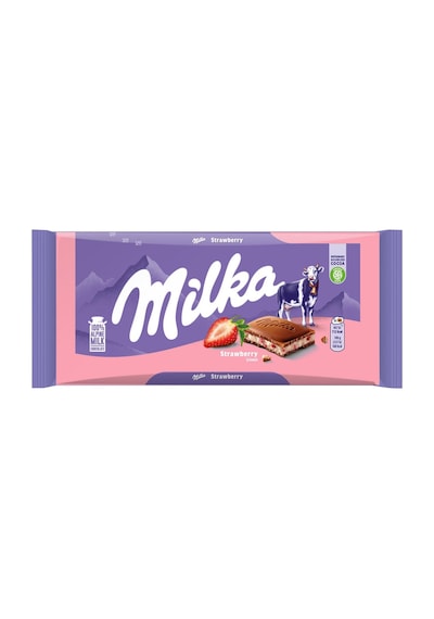 Milka Çilek&yoğurt Tablet Çikolata 100g - Yumuşak Ve Meyveli Lezzet 4'li Avantaj Paketi - 4 Ade Tarı