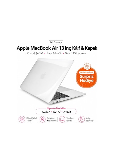 Macbook Air 13 İnç Kılıf Parlak Kristal Beyaz Düz Desenli Koruyucu Sert Kapak A2337 M1 2020 Ve A2179 2020 A1932 2018-2019 Uyumlu İnce Hafif Dizüstü Bilgisayar Kılıfı
