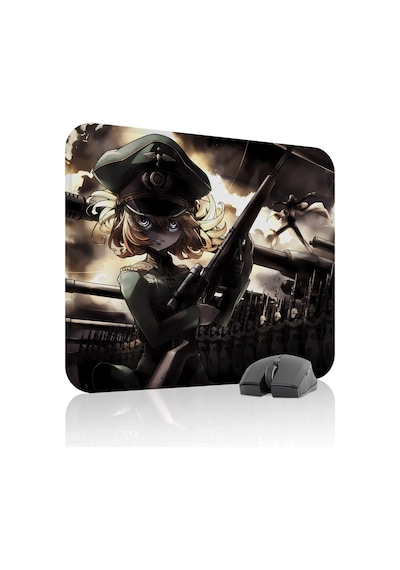 Youjo Senki Kaymaz Dikişli Kauçuk Oyuncu Mousepad V4 - 48x40 Xl Gaming Mouse Pad Fare Altlığı