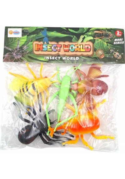 Insect World Karışık Böcek Figür Seti Gerçekçi Görünümlü Eğitici Oyuncak Poşetli Set