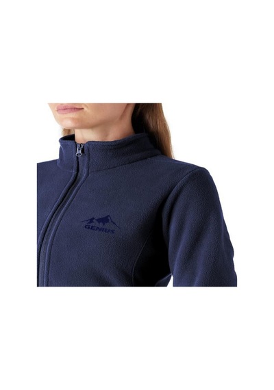 Genius Store Genıus Store Kadın Tam Fermuarlı Kalın Outdoor Polar Ceket Lacivert