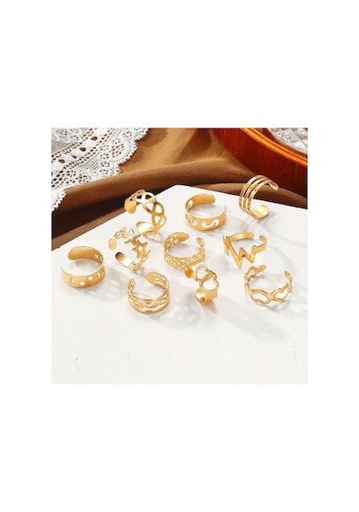 Gloren Altın Sarı Gold Renkli Çoklu Ayak Parmak Yüzük Seti