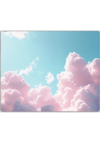 Pembe Bulut Desenli Mouse Pad 22x18 Cm