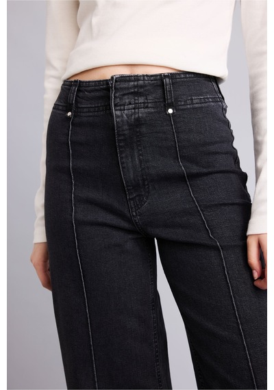 Defacto Dikiş Detaylı Culotte Yüksek Bel Jean Pantolon I1926ax26aunm36 Antrasit-nm36