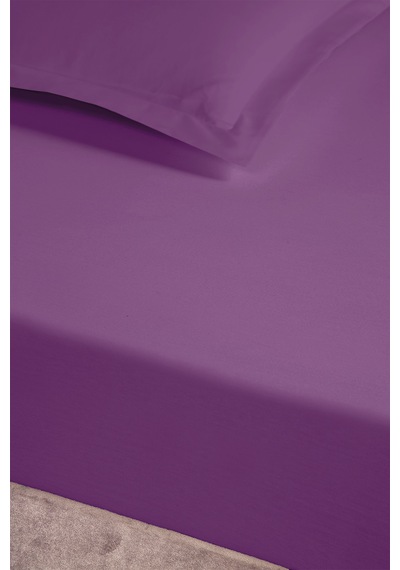 Pierre Cardin Pamuk Saten Lastikli Çarşaf 120x200 Mürdüm