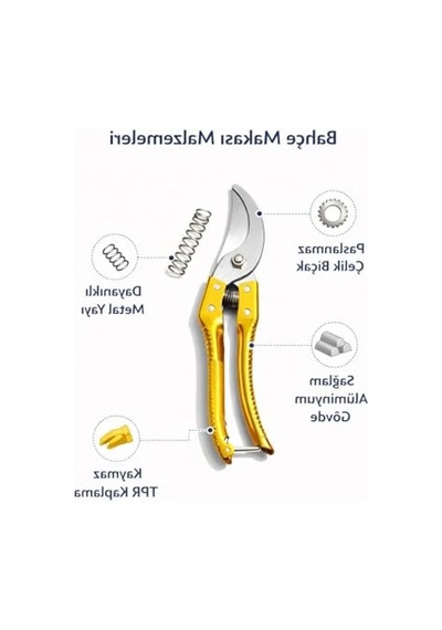 Paslanmaz Çelik Bahçe Budama Makası, Ergonomik Tasarım Ve Keskin Bıçak