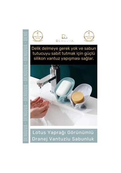 Sabunluk Vantuzlu Silikon Banyo Mutfak Lavabo Kendi Kendine Boşaltan Su Tutmaz Giderli Katı Sabunlu Çok Renkli