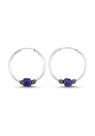 Takı Dükkanı Boncuklu Gümüş Halka Küpe 12 mm wsk09-12