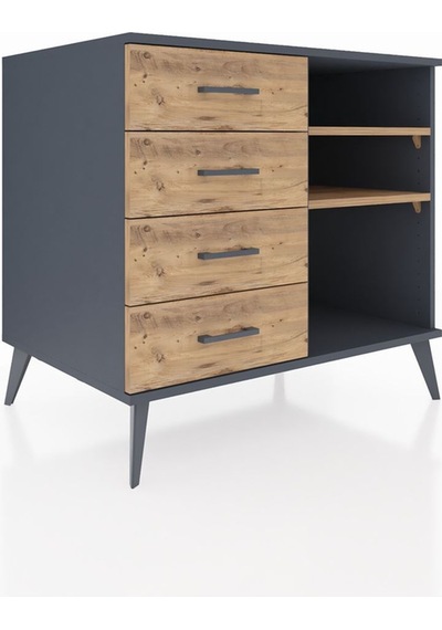 Kronos Şifonyer 2 Raflı 4 Çekmeceli 88x59x80 Antrasit-çam Çam Kronos Şifonyer 2 Raflı 4 Çekmeceli 88x59x80 Antrasit-çam Çam