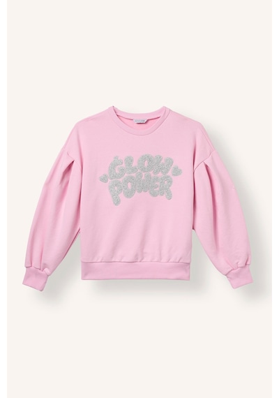Defacto Bisiklet Yaka Baskılı Balon Kol Sweatshirt Kız Çocuk I5291a826wnpn441 Pembe-pn441