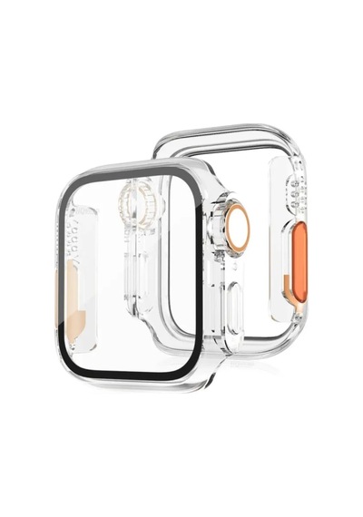 Jenerik Apple Watch 40mm Watch 49mm Kasa Dönüştürücü Ve Ekran Koruyucu - Şeffaf