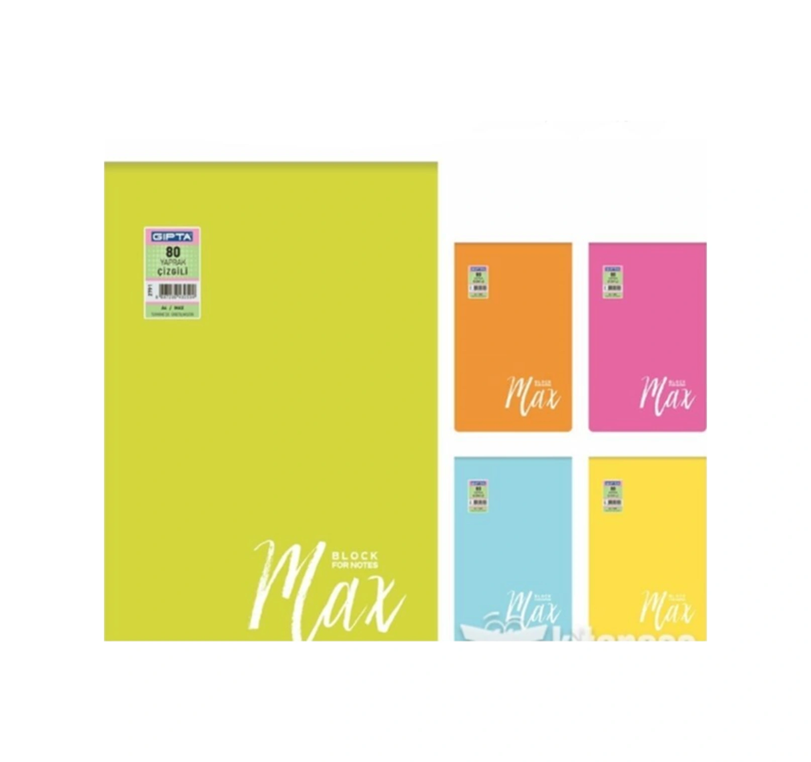 Max Block For Notes 80 Yaprak Kareli A6 Yeşil