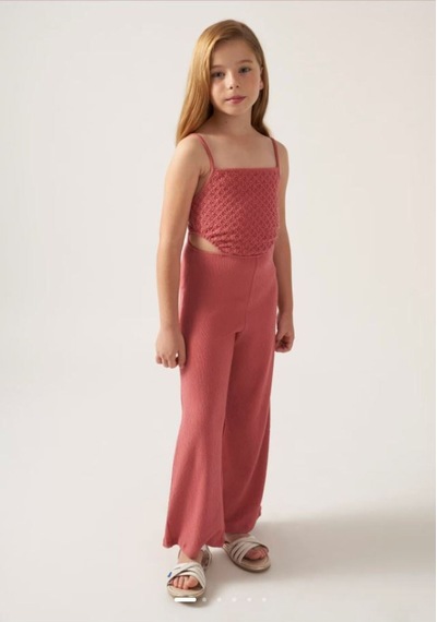 Kız Çocuk Yazlık Tulum 6859 Pembe