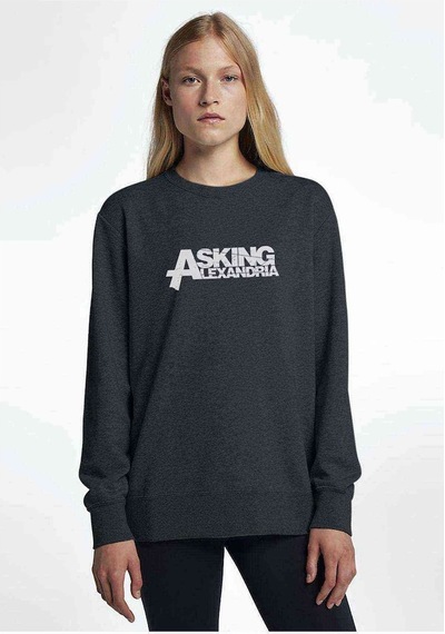 Asking Alexandria Yazı Baskılı Füme Antrasit Kadın Sweatshirt